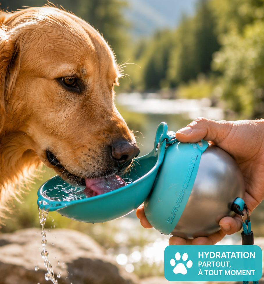 CurveaFlow Gourde d’eau portable 2-en-1 pour chien